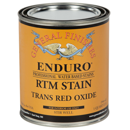 GENERAL FINISHES 1 Qt Trans Red Oxide Enduro RTM Water-Based Wood Stain QRO